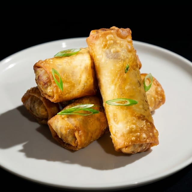 Fried Vegetable Spring Rolls.