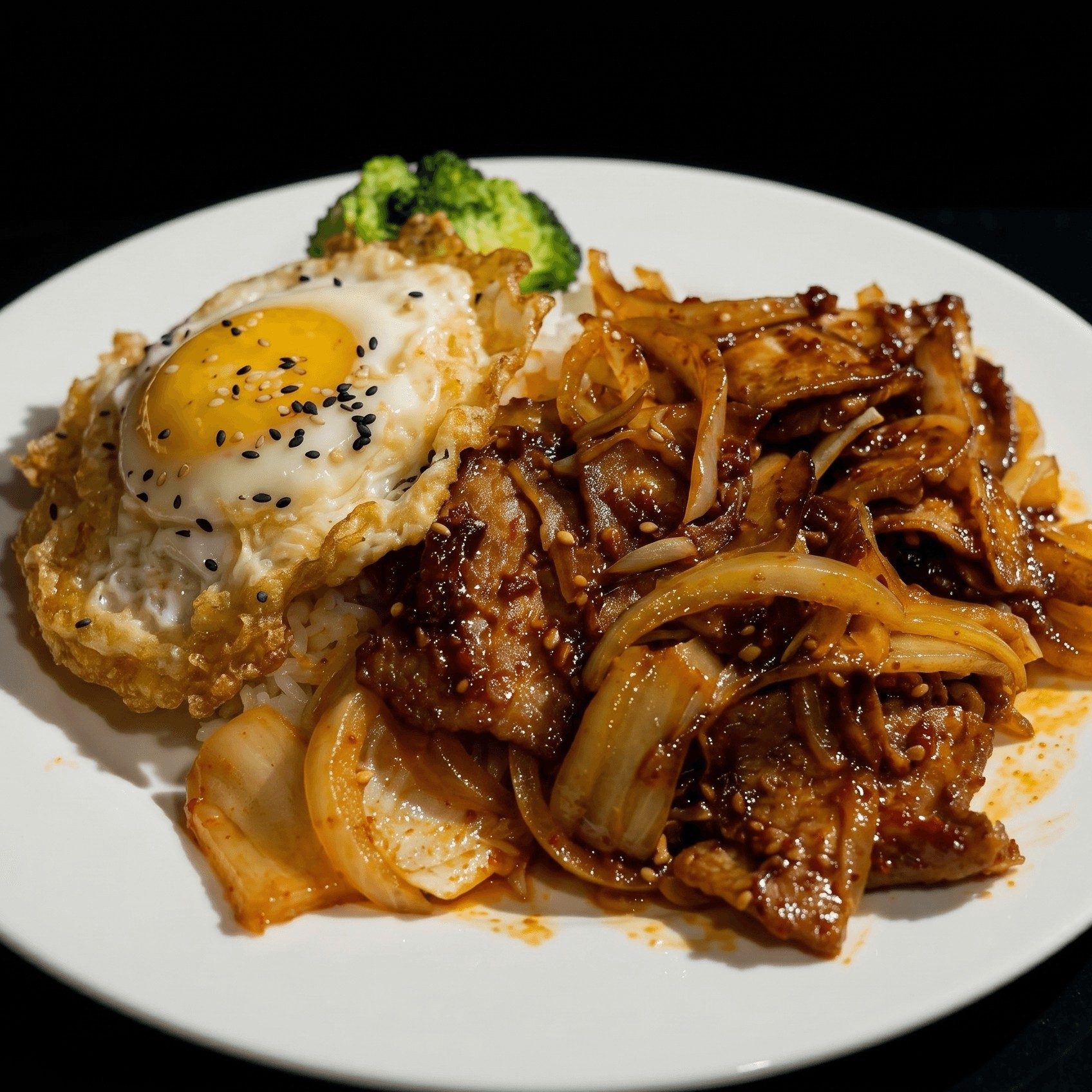 Korean Kimchi & Pork Over Rice.