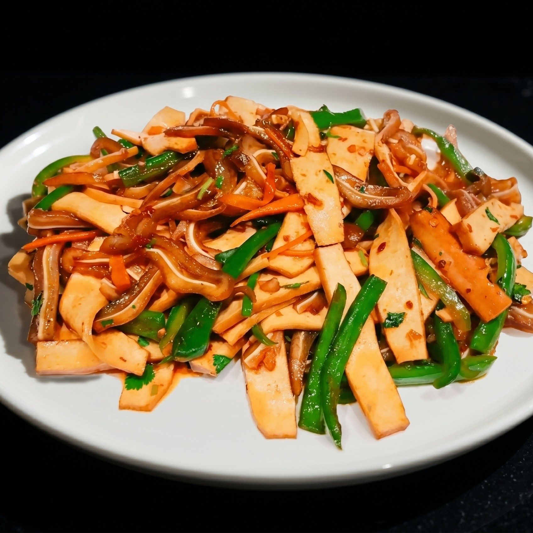 Pig's Ear with Smoked Tofu 猪儿炒香干.