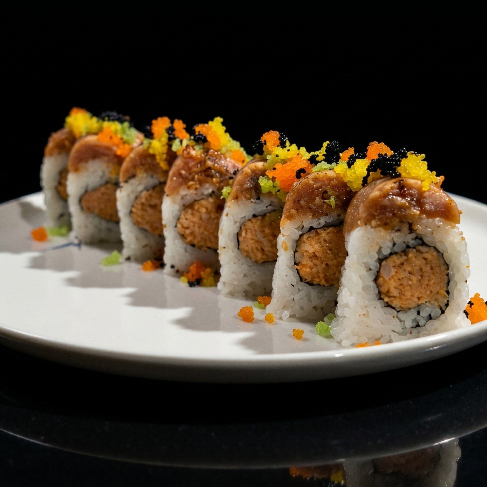 Flaming Rainbow Roll.