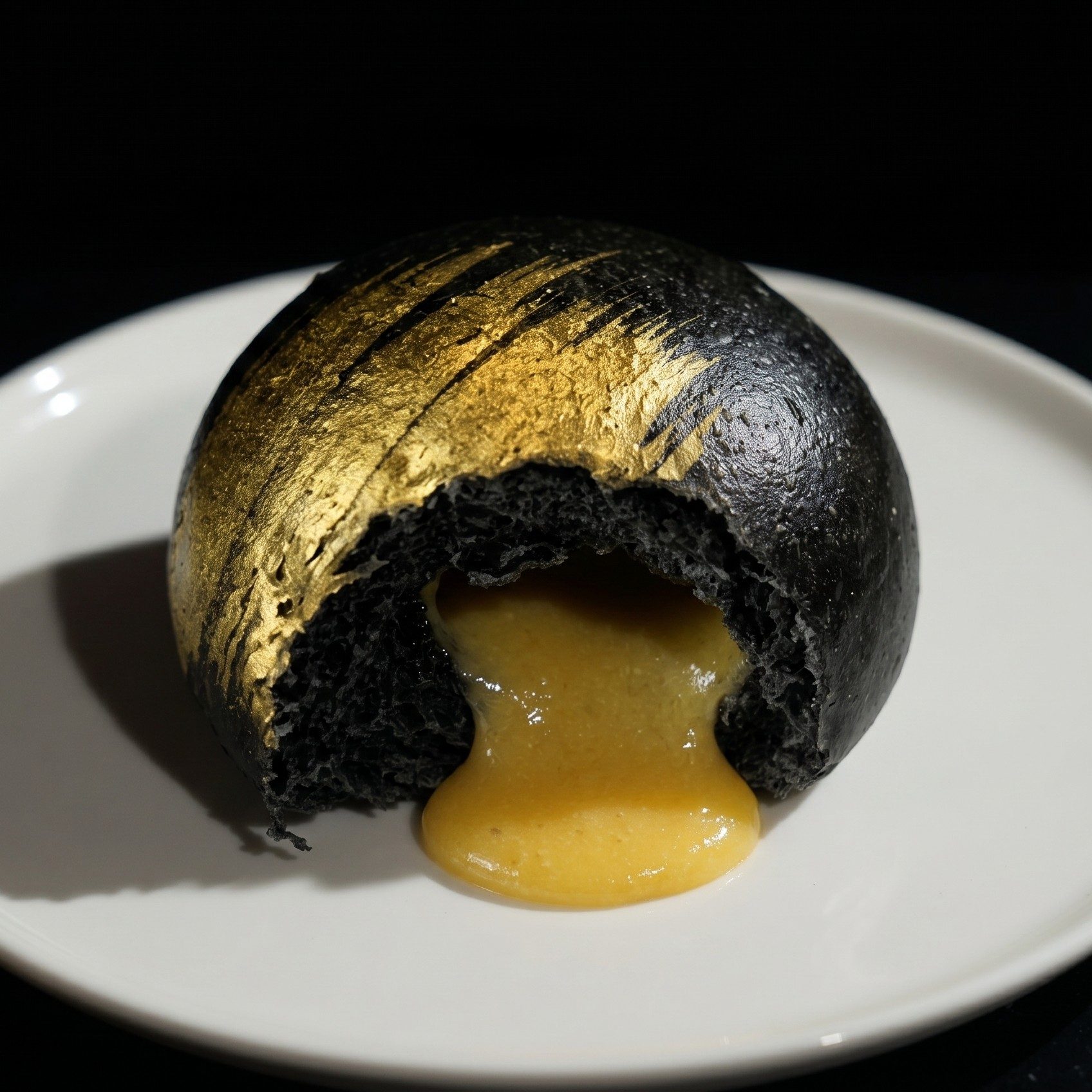 Black & Gold Molten Lava Buns.