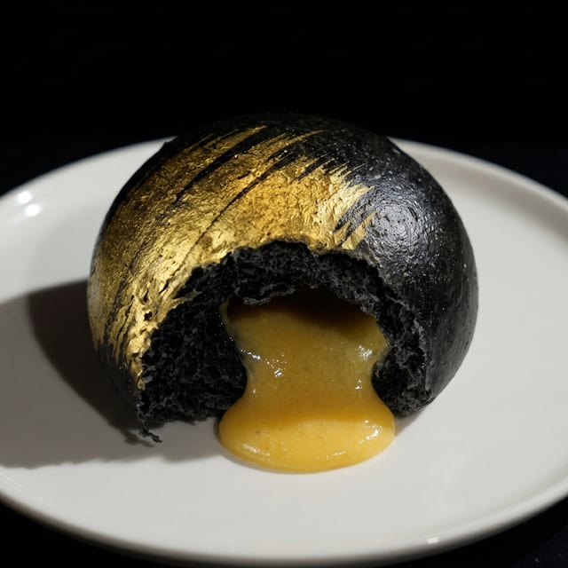 Black & Gold Molten Lava Buns.